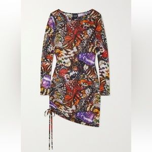 Leslie Amon printed mesh dress small, never worn